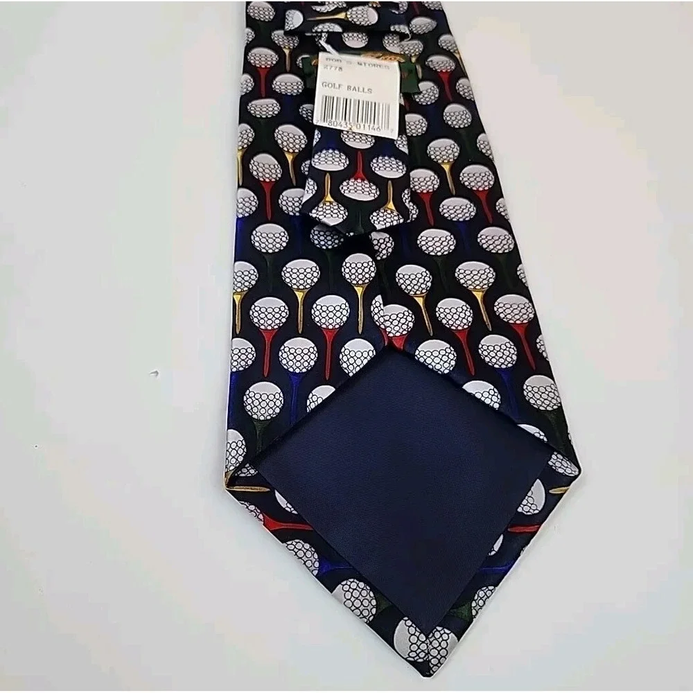 Golf Ball Club Tee 100% Silk Tie Neck Tie‎ Novelty Sport Theme Gift Why Knot